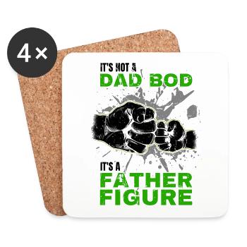 Papa Bod Fier Papa Disant avec Fist Bump - Dessous de verre (lot de 4) - blanc - Devant