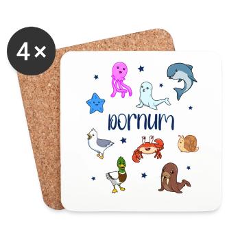 Süße Tiere in Dornum - Untersetzer (4er-Set) - Weiß - Vorne