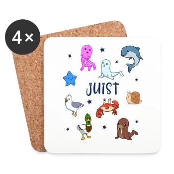 Süße Tiere in Juist - Untersetzer (4er-Set) - Weiß - Vorne