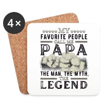 Papa - The Man The Myth The Legend - Fist Bump - Coasters (set of 4) - white - Front
