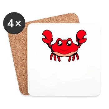 Kawaii Crab - Coasters (set of 4) - white - Front