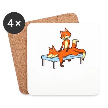 Fuchs massages - Physiotherapy - Coasters (set of 4) - white - Front