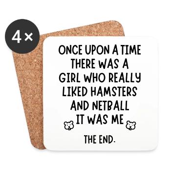 Une fille qui aimait beaucoup le netball et les hamsters. - Dessous de verre (lot de 4) - blanc - Devant