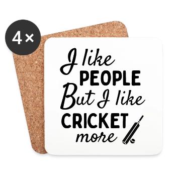 J’aime les gens MAIS j’aime plus le cricket. - Dessous de verre (lot de 4) - blanc - Devant