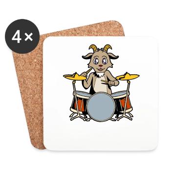 Batteur de chèvre comique - Dessous de verre (lot de 4) - blanc - Devant