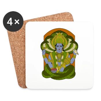 Hindu God - Vishnu - Coasters (set of 4) - white - Front