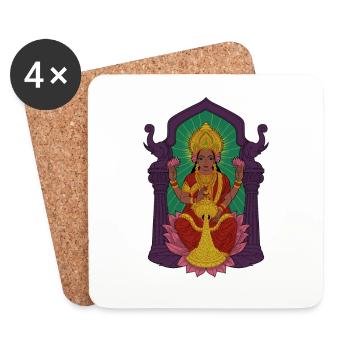 Hindu God - Lakshmi - Coasters (set of 4) - white - Front