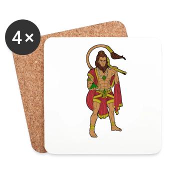 Dieu hindou - Lakshmi - Dessous de verre (lot de 4) - blanc - Devant