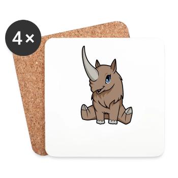 Kawaii Elasmotherium - Untersetzer (4er-Set) - Weiß - Vorne