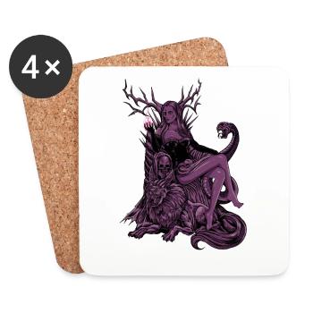 Viking Goddess of the Dead Hel - Coasters (set of 4) - white - Front