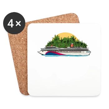 Caribbean Cruise - Coasters (set of 4) - white - Front