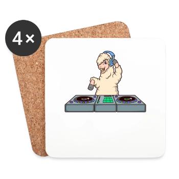 Cartoon Lama DJ am Turntable - Untersetzer (4er-Set) - Weiß - Vorne