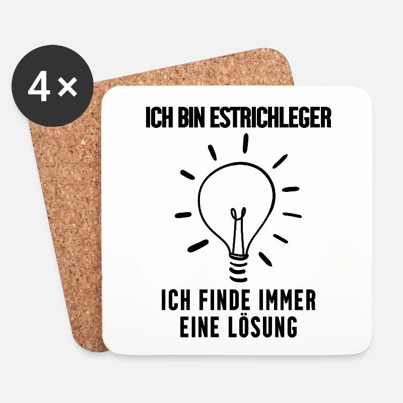 Estrichleger Beruf Ausbildung - Untersetzer (4er-Set) - Weiß