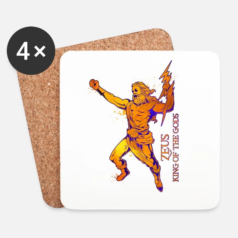 König der Götter - Zeus - Untersetzer (4er-Set) - Weiß