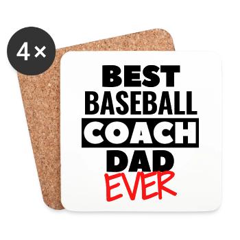 Meilleur père entraîneur de baseball de tous les temps. - Dessous de verre (lot de 4) - blanc - Devant