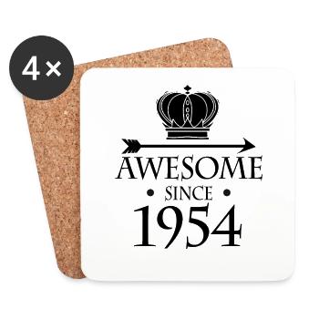 Born in 1954 - Fantastic since 1954 - Coasters (set of 4) - white - Front