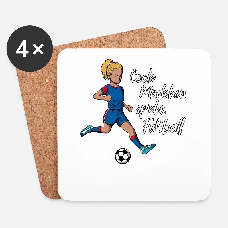 Coole Mädchen spielen Fußball - Untersetzer (4er-Set) - Weiß
