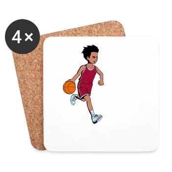Boy plays basketball - I'm 5 - Coasters (set of 4) - white - Front