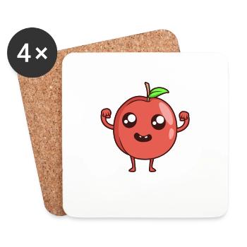 Kawaii Comic Peach - Coasters (set of 4) - white - Front