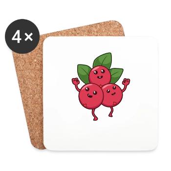 Kawaii Comic Cranberry - Untersetzer (4er-Set) - Weiß - Vorne