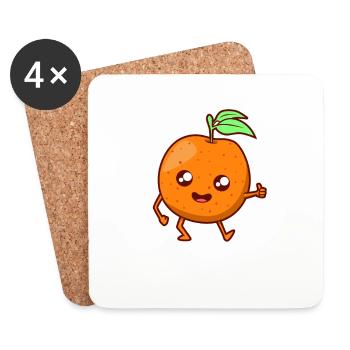 Kawaii Comic Orange - Coasters (set of 4) - white - Front