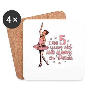 I am 5 years old and always en pointe - Ballerina - Coasters (set of 4) - white - Front