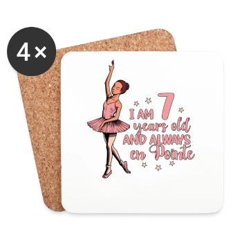 I am 7 years old and always en pointe - Ballerina - Coasters (set of 4) - white - Front