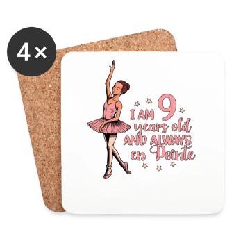 I am 9 years old and always en pointe - Ballerina - Coasters (set of 4) - white - Front
