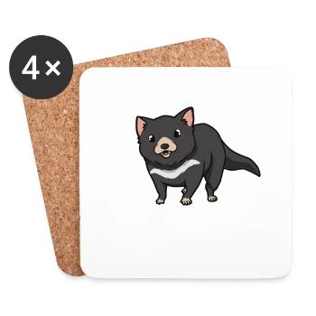 Kawaii Tasmanian Devil - Coasters (set of 4) - white - Front