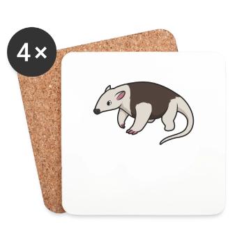 Kawaii Tamandua - Dessous de verre (lot de 4) - blanc - Devant