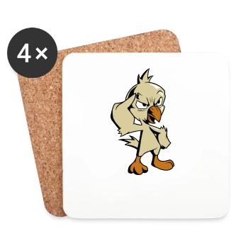 Seid ihr noch ganz dicht? Vogel beim Vogel zeigen - Untersetzer (4er-Set) - Weiß - Vorne