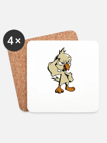 Seid ihr noch ganz dicht? Vogel beim Vogel zeigen - Untersetzer (4er-Set) - Weiß