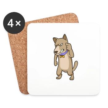 Seid ihr noch ganz dicht? Hund beim Vogel zeigen - Untersetzer (4er-Set) - Weiß - Vorne
