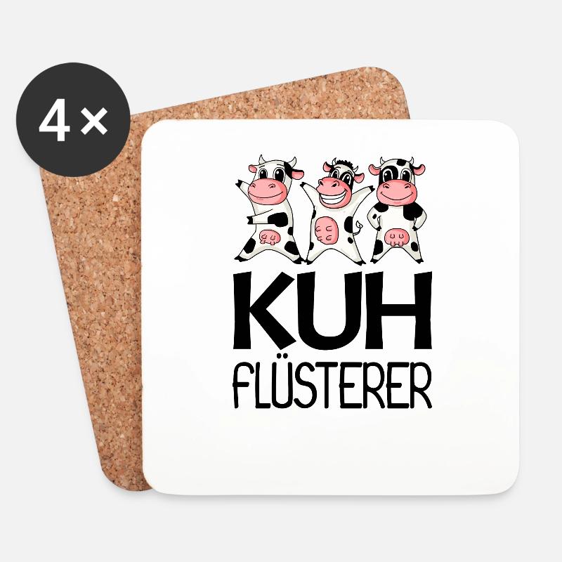 Kuh Kühe - Untersetzer (4er-Set) - Weiß