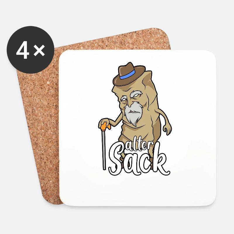 Alter Sack - Untersetzer (4er-Set) - Weiß