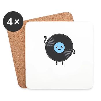 Never forget - Retro Kawaii Record - Coasters (set of 4) - white - Front