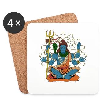 Hindu God - Shiva - Coasters (set of 4) - white - Front