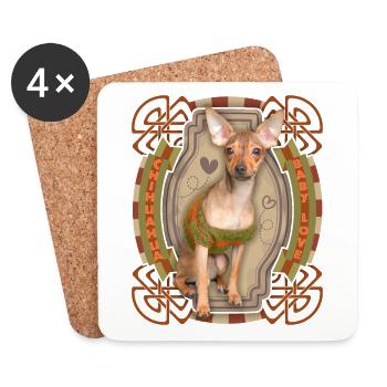 Chihuahua, funny saying, love love - Coasters (set of 4) - white - Front
