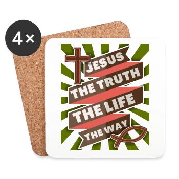 Jesus Christ Jesus Saying Christian Motivation - Coasters (set of 4) - white - Front