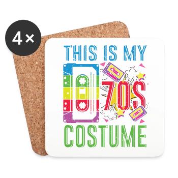 C’est mon costume des années 70 rétro vintage hippie - Dessous de verre (lot de 4) - blanc - Devant