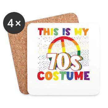 C’est mon costume des années 70 rétro vintage hippie - Dessous de verre (lot de 4) - blanc - Devant