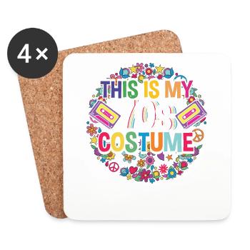 C’est mon costume des années 70 rétro vintage hippie - Dessous de verre (lot de 4) - blanc - Devant