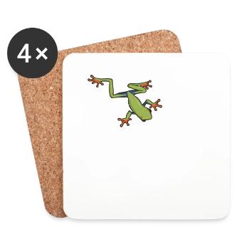 Red-eyed tree frog - Coasters (set of 4) - white - Front