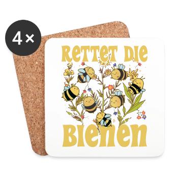 Rettet die Bienen Imker süßes Biene und Bienen - Untersetzer (4er-Set) - Weiß - Vorne
