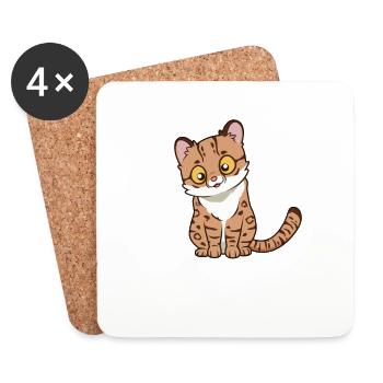 Kawaii Margay - Coasters (set of 4) - white - Front