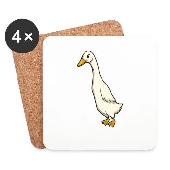 Kawaii Laufente - Coasters (set of 4) - white - Front