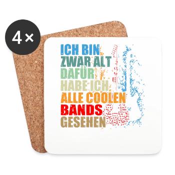 Rocker und Gitarrenliebhaber alle coolen Rockbands - Untersetzer (4er-Set) - Weiß - Vorne