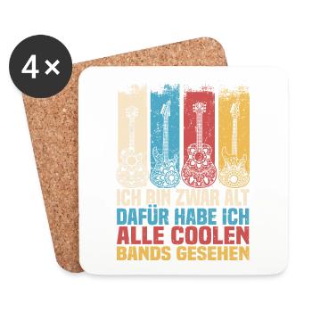 Rocker und Gitarrenliebhaber alle coolen Rockbands - Untersetzer (4er-Set) - Weiß - Vorne