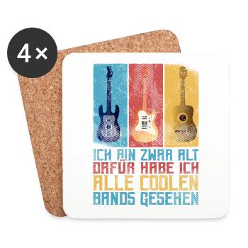 Rocker und Gitarrenliebhaber alle coolen Rockbands - Untersetzer (4er-Set) - Weiß - Vorne