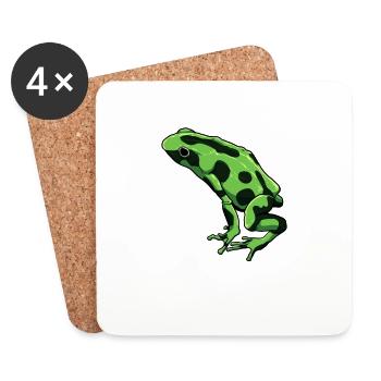 Frosch Zeichnung - Schrecklicher Pfeilgiftfrosch - Untersetzer (4er-Set) - Weiß - Vorne